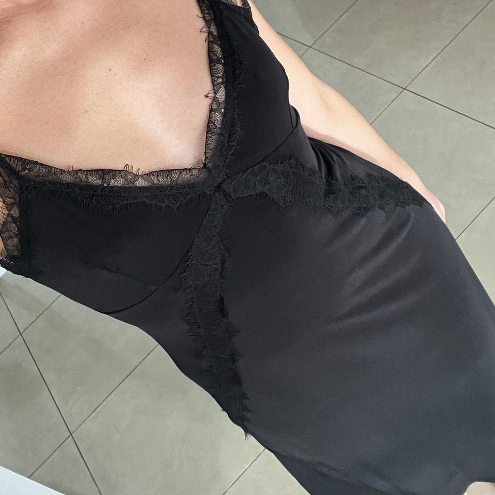 Black midi lace dress from mango, size S, worn once